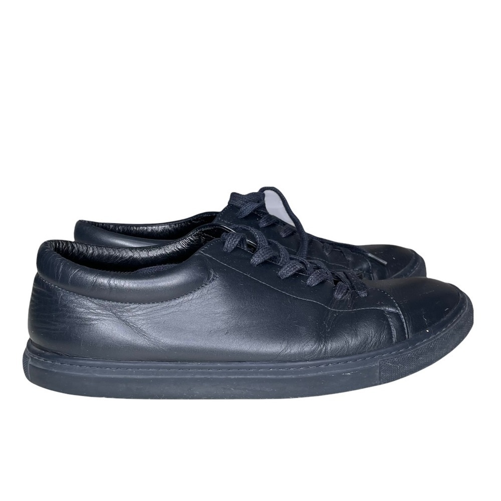 Sandro Leather Low Top Lace Sneakers Black Size 42 Men’s Size 9 Casual